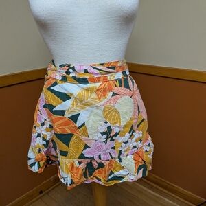 Aerie Floral Wrap Skirt with Ruffle Detail